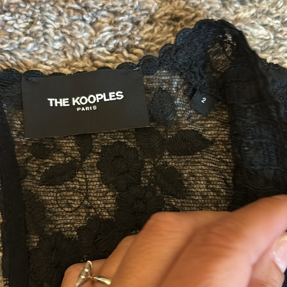 The Kooples Sheer Lace Midi Dress Gothic Romantic Luxury Whimsical Witchy Sz 2 - Picture 6 of 6